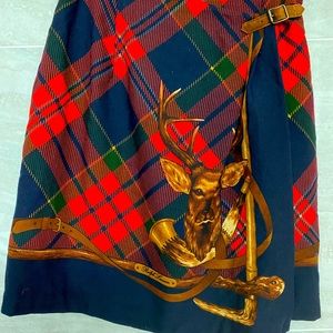 Exquisite Vintage Ralph Lauren Stag Wrap Skirt
